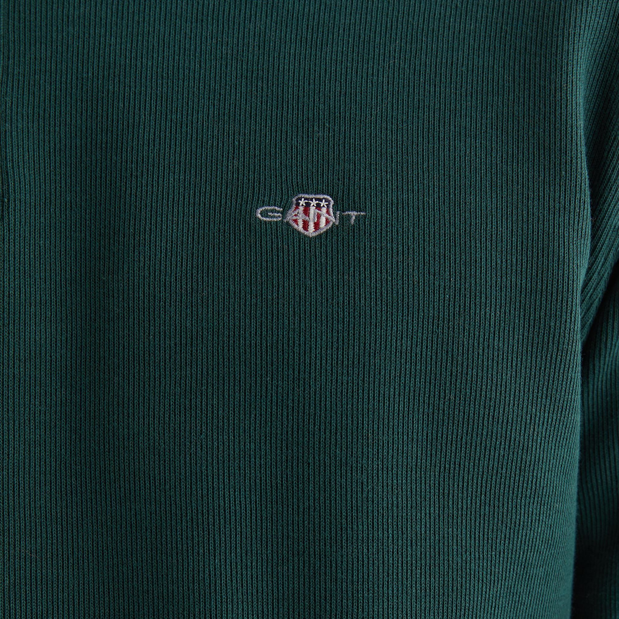 GANT Erkek Yeşil Regular Fit Yarım Fermuarlı Sweatshirt