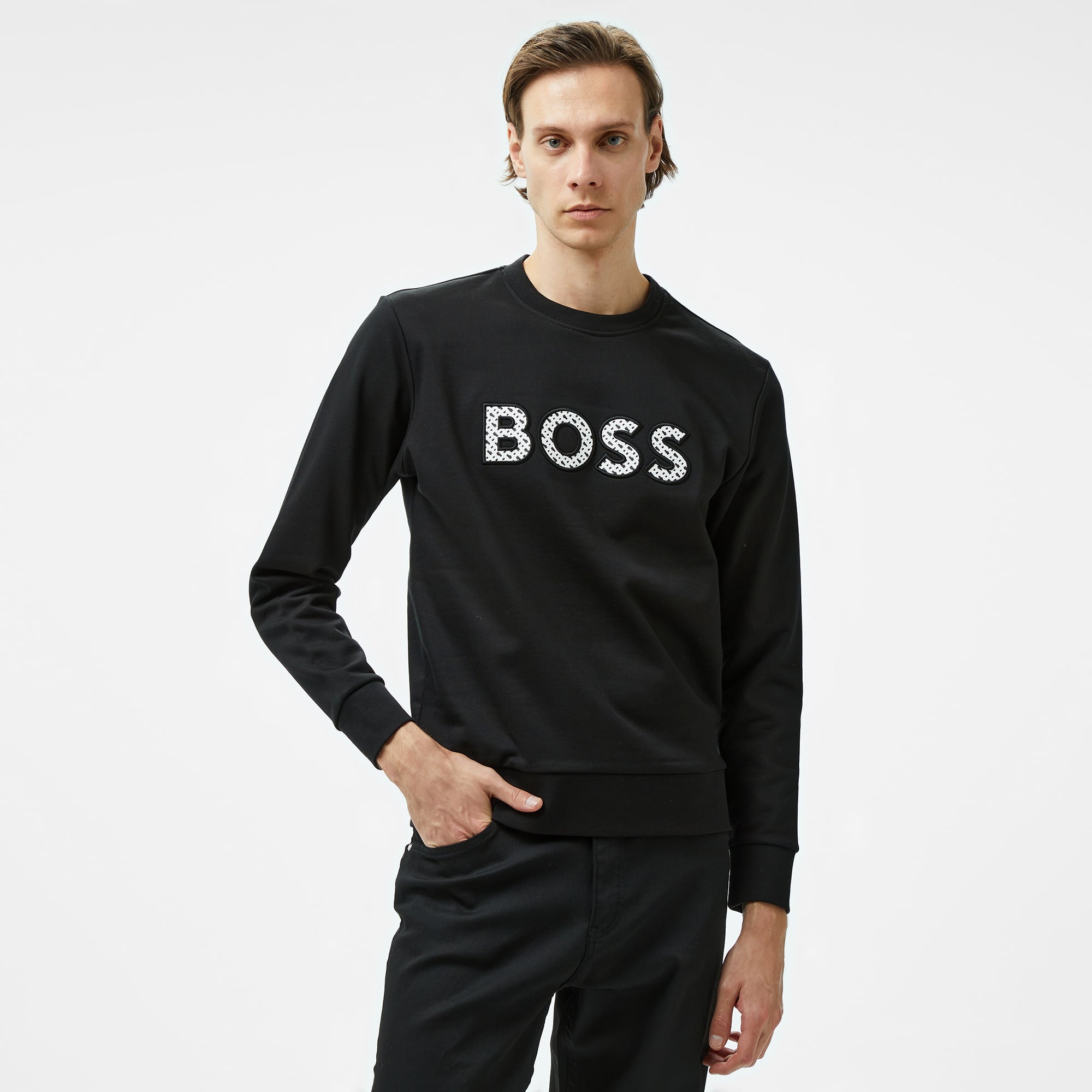  Boss C-Soleri 04 Erkek Siyah Sweatshirt