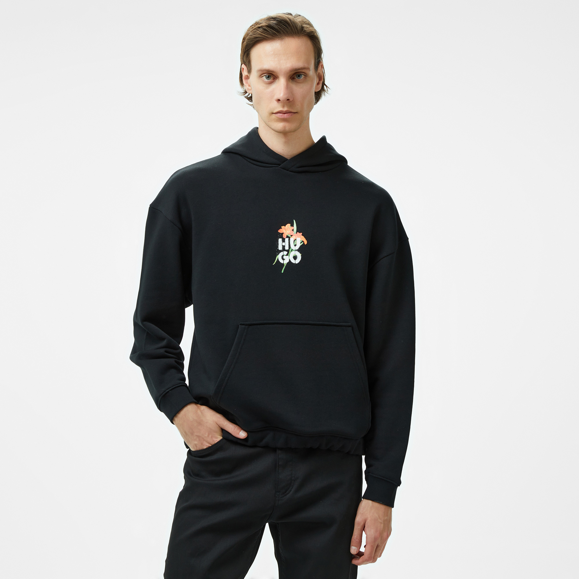  Hugo Diblossomy Erkek Siyah Sweatshirt