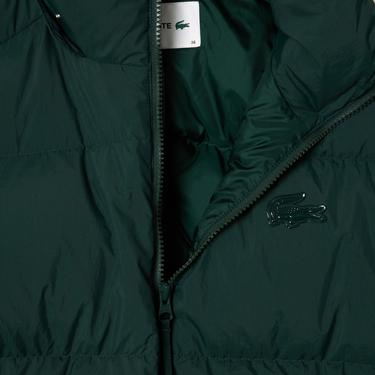  Lacoste Kadın Relaxed Fit Kapüşonlu Koyu Yeşil Şişme Mont