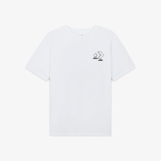  Converse Erkek Grafik Baskılı Beyaz T-Shirt