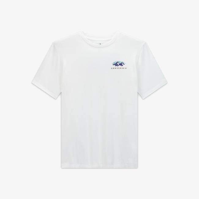  Converse Erkek Grafik Baskılı Beyaz T-Shirt