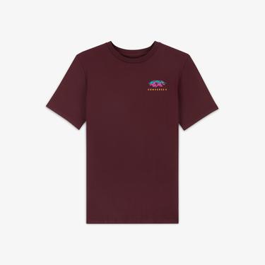  Converse Erkek Grafik Baskılı Bordo T-Shirt