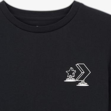  Converse Erkek Grafik Baskılı Siyah T-Shirt