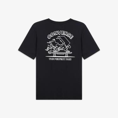  Converse Erkek Grafik Baskılı Siyah T-Shirt