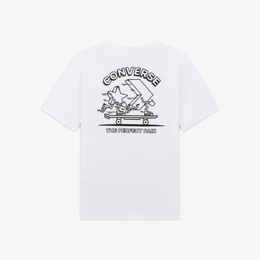  Converse Erkek Grafik Baskılı Beyaz T-Shirt