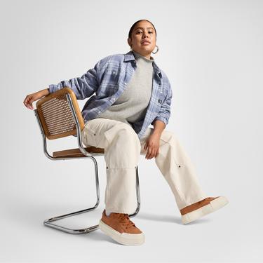  Converse Cruise Unisex Kahverengi Süet Platform Sneaker