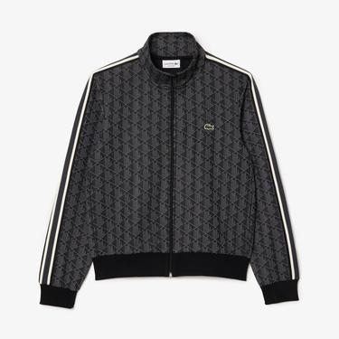  Lacoste Erkek Regular Fit Fermuarlı Monogram Siyah Sweatshirt