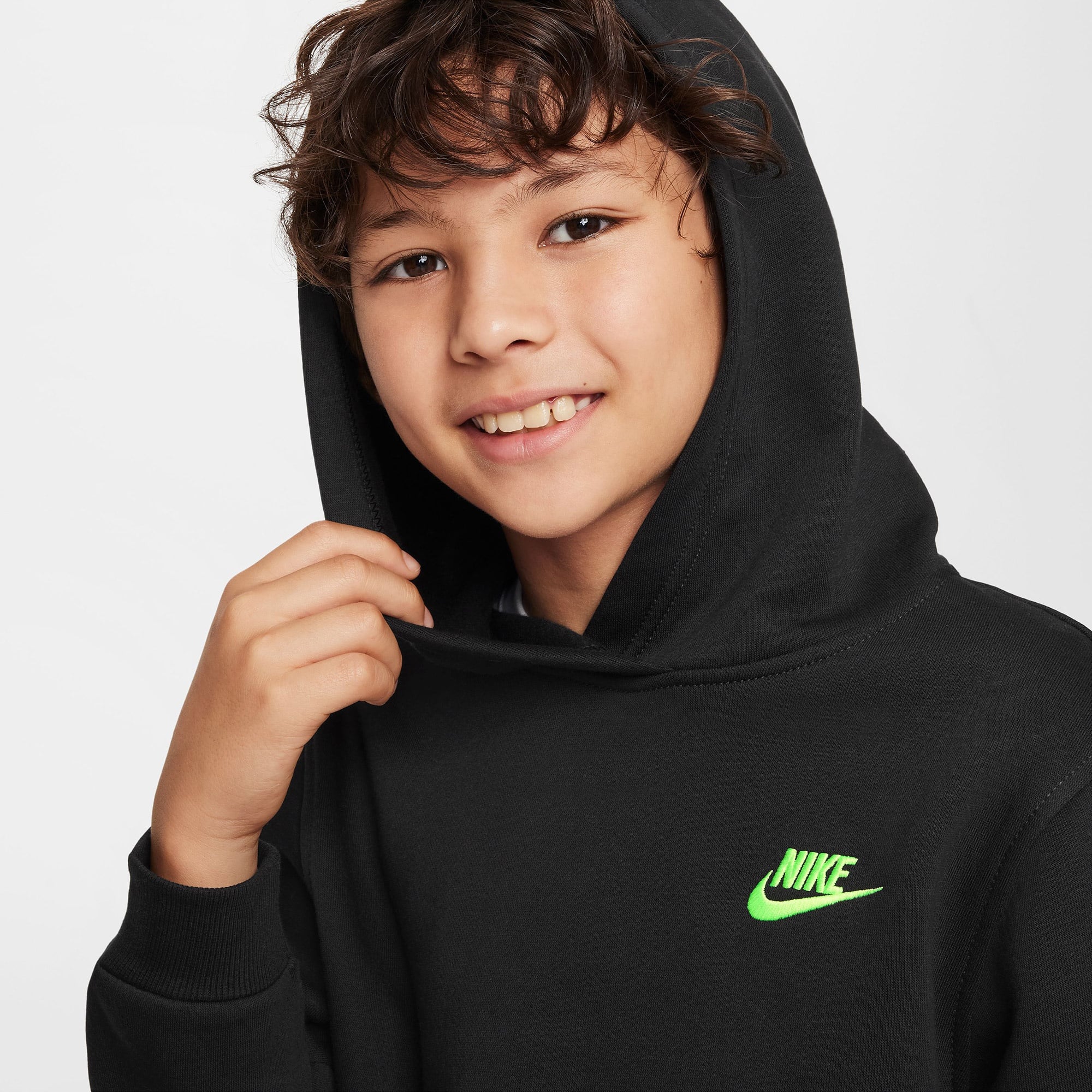 Nike Sportswear Club Fleece Çocuk Siyah Kapüşonlu Sweatshirt