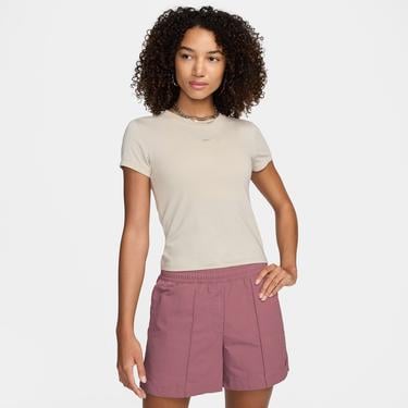  Nike Sportswear Chill Knit Kadın Krem T-Shirt