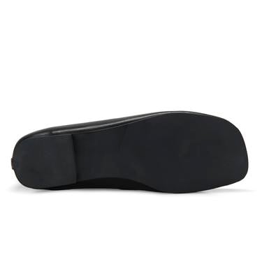  Kadın Siyah Zincir Detaylı Babet