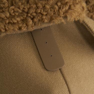  Rigella Kahve Yakası Kürklü Kadın Biker Ceket