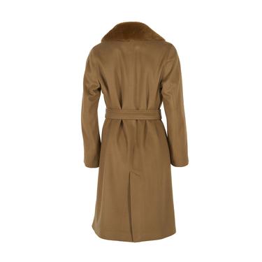  Capella Kahve Kadın Kürk Yakalı Pardösü