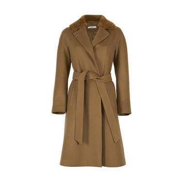  Capella Kahve Kadın Kürk Yakalı Pardösü