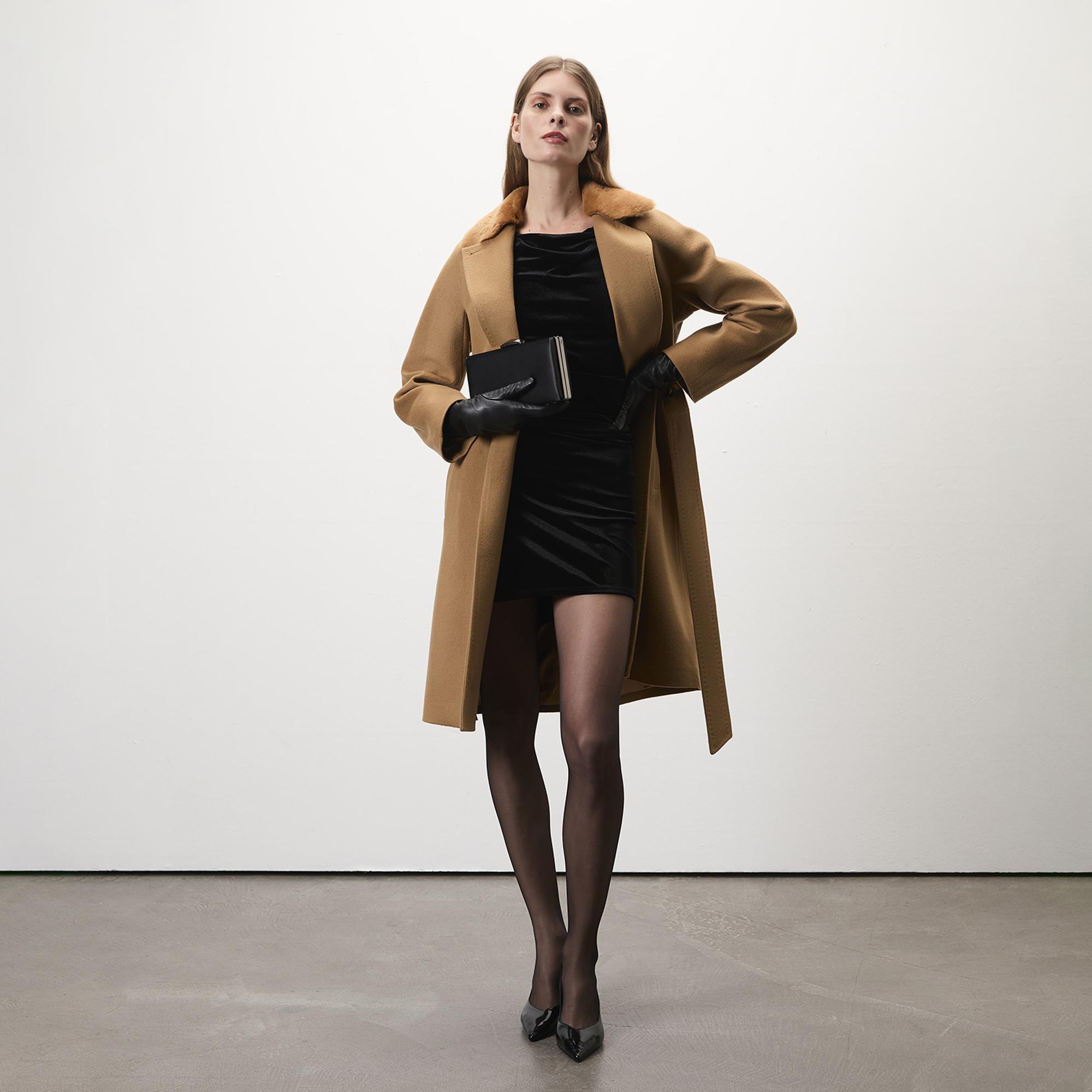 Capella Kahve Kadın Kürk Yakalı Pardösü