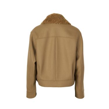  Rigella Kahve Yakası Kürklü Kadın Biker Ceket