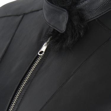  Sirus Siyah Kadın Çift Taraflı Kürk Ceket