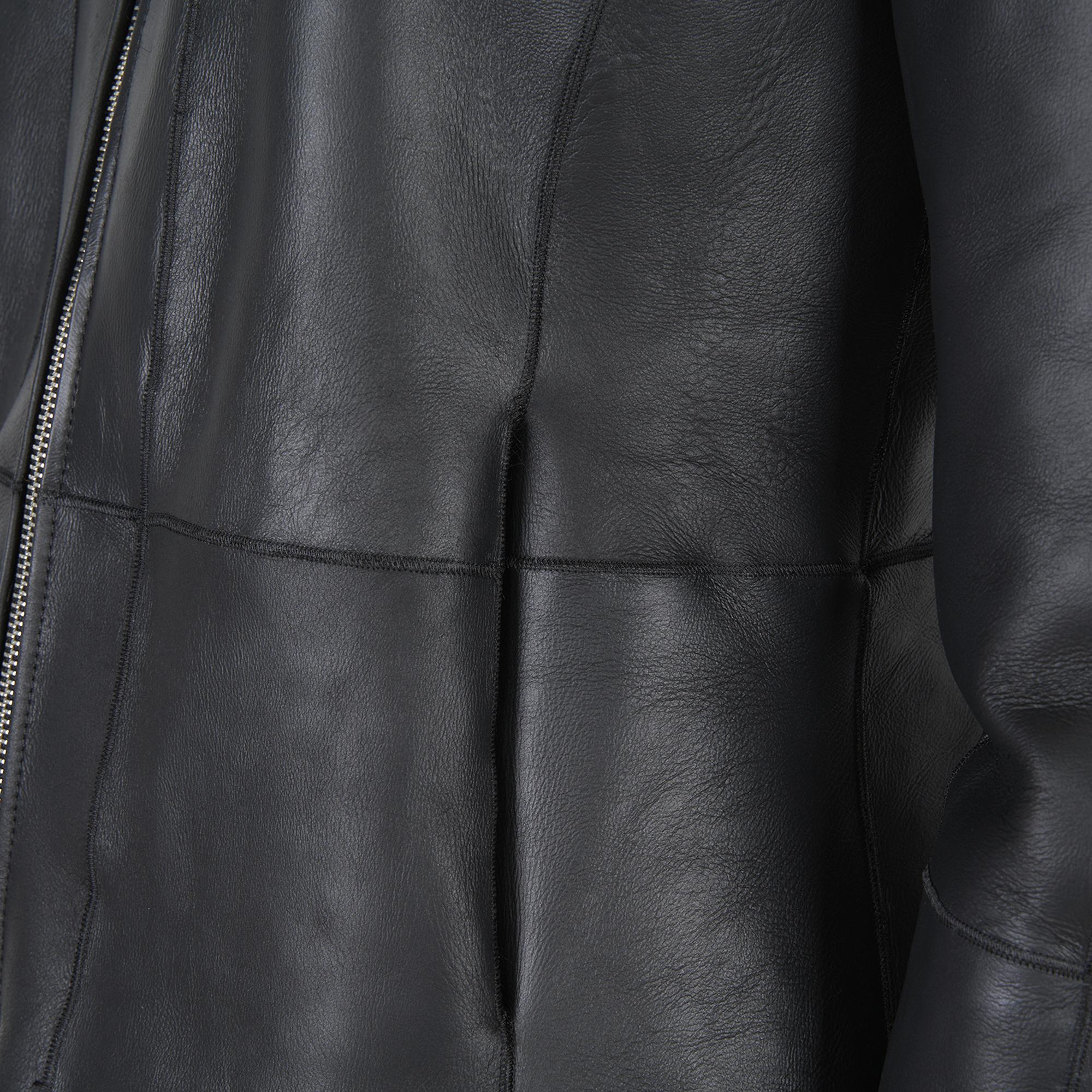 Sirus Siyah Kadın Çift Taraflı Kürk Ceket