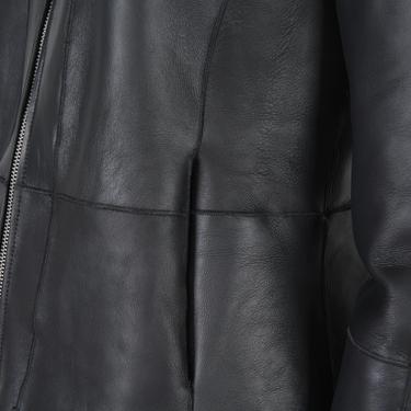  Sirus Siyah Kadın Çift Taraflı Kürk Ceket