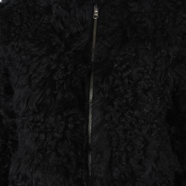  Sirus Siyah Kadın Çift Taraflı Kürk Ceket