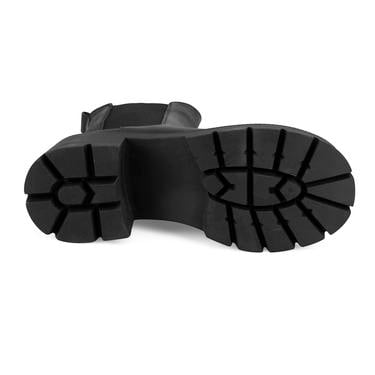  Kadın Siyah Topuklu Deri Bot