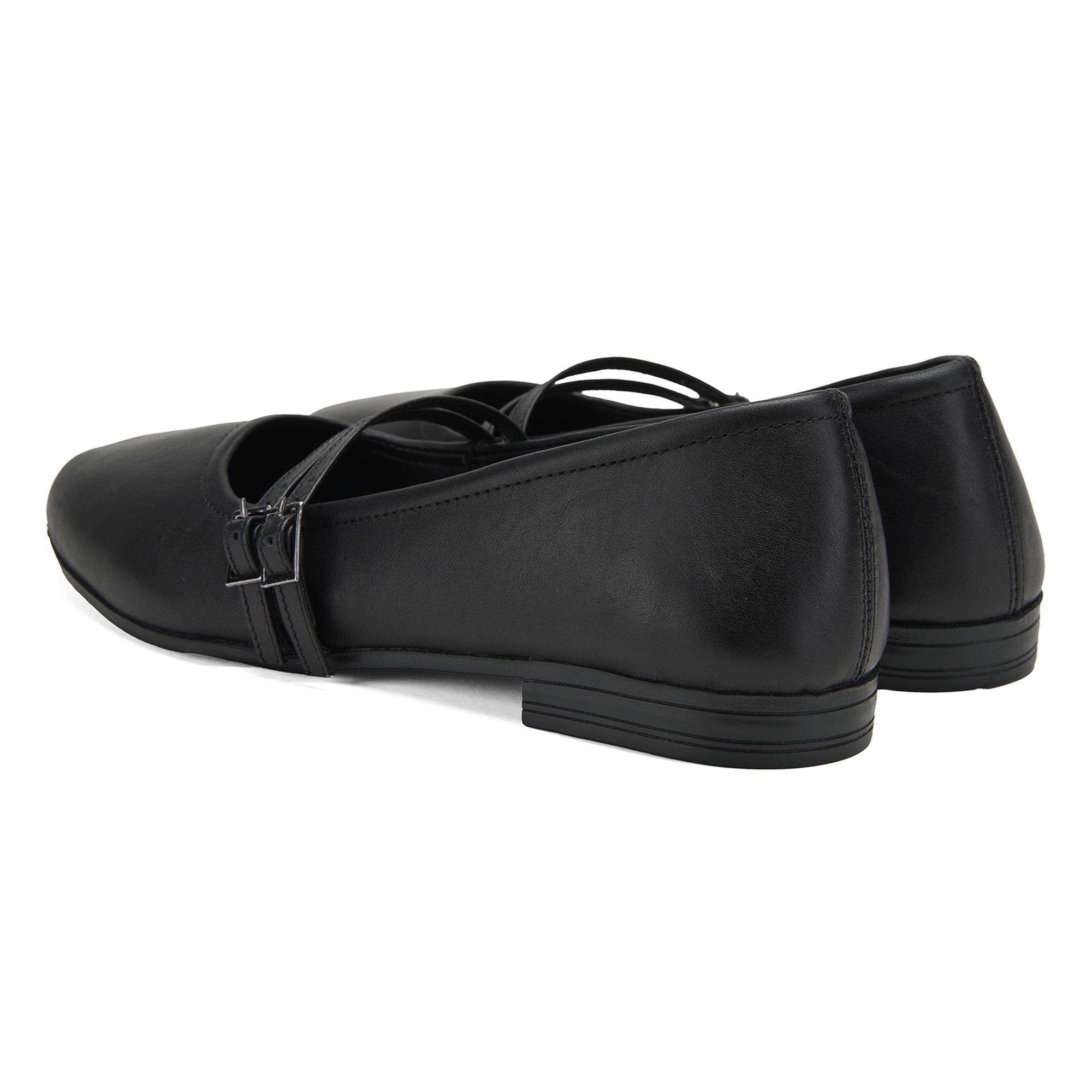 Kadın Siyah Deri Babet