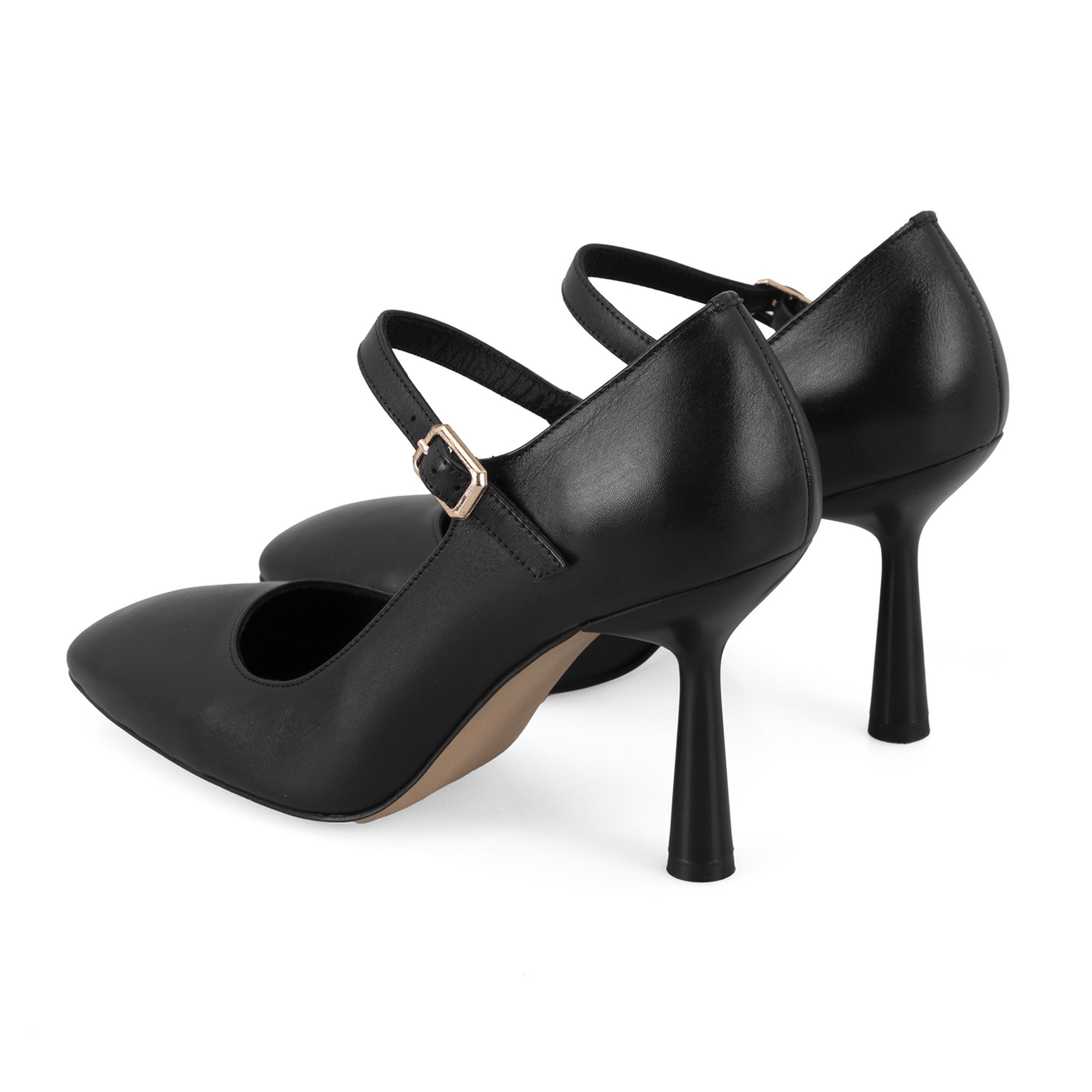 Kadın Siyah Klasik Topuklu Deri Ayakkabı
