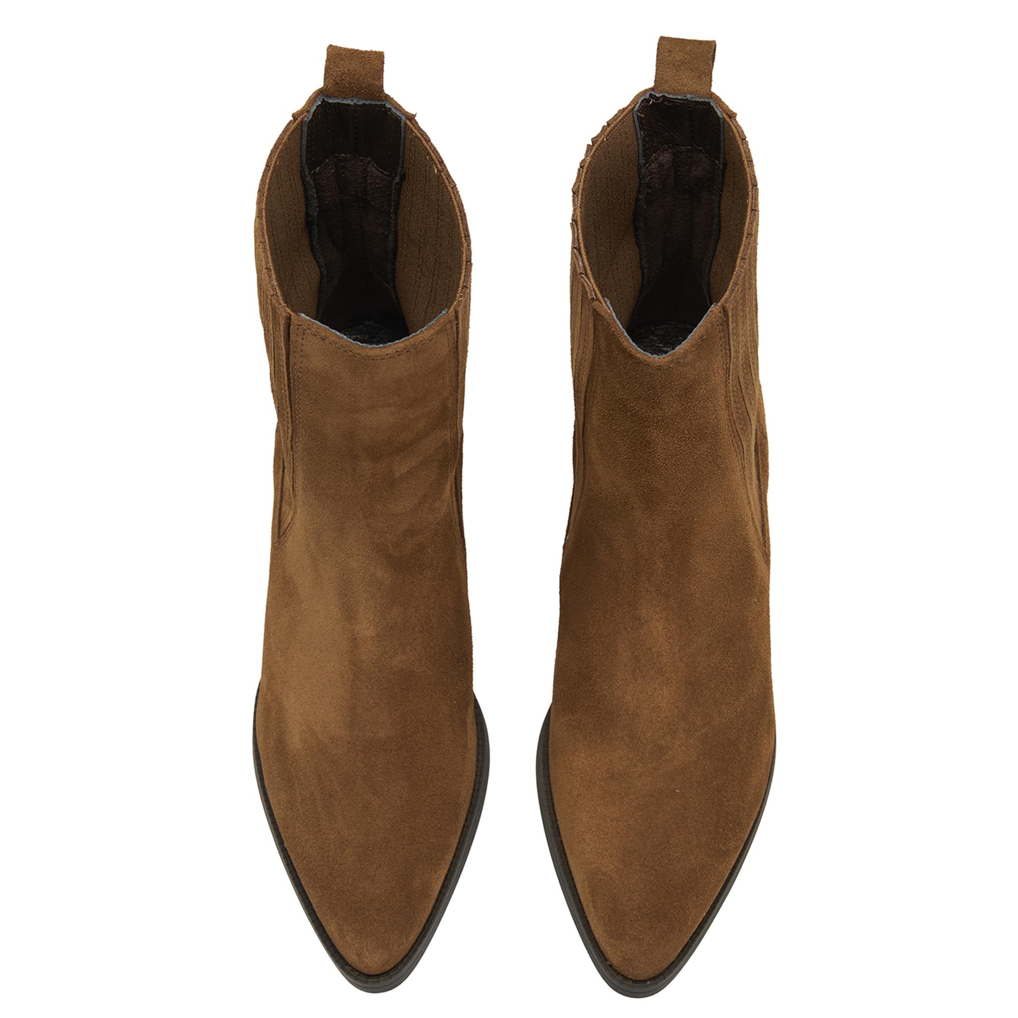 Kadın Taba Topuklu Süet Bot