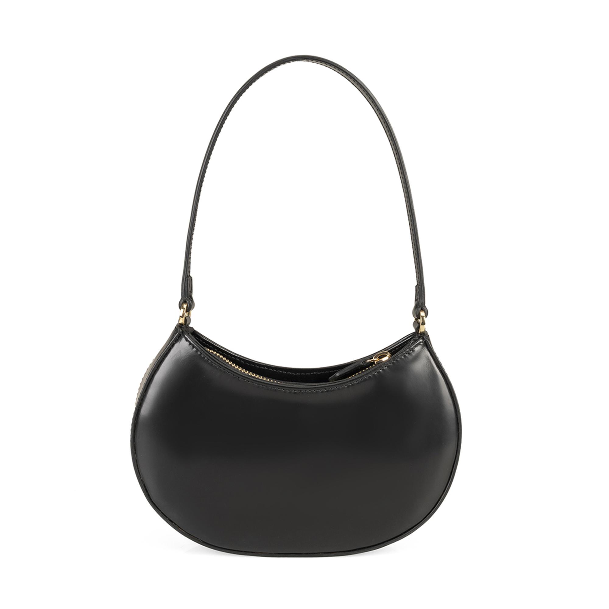 Kadın Siyah Mini Deri El Çantası