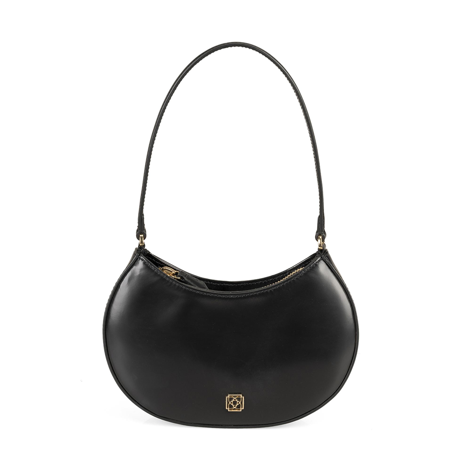 Kadın Siyah Mini Deri El Çantası