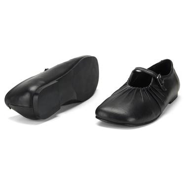  Kadın Siyah Mary Jane Deri Babet