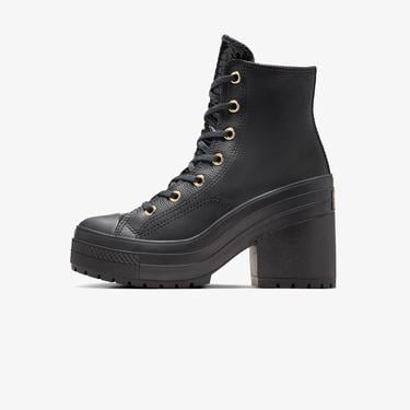  Converse Chuck 70 De Luxe Heel Unisex Siyah Deri Platform Sneaker