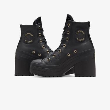  Converse Chuck 70 De Luxe Heel Unisex Siyah Deri Platform Sneaker