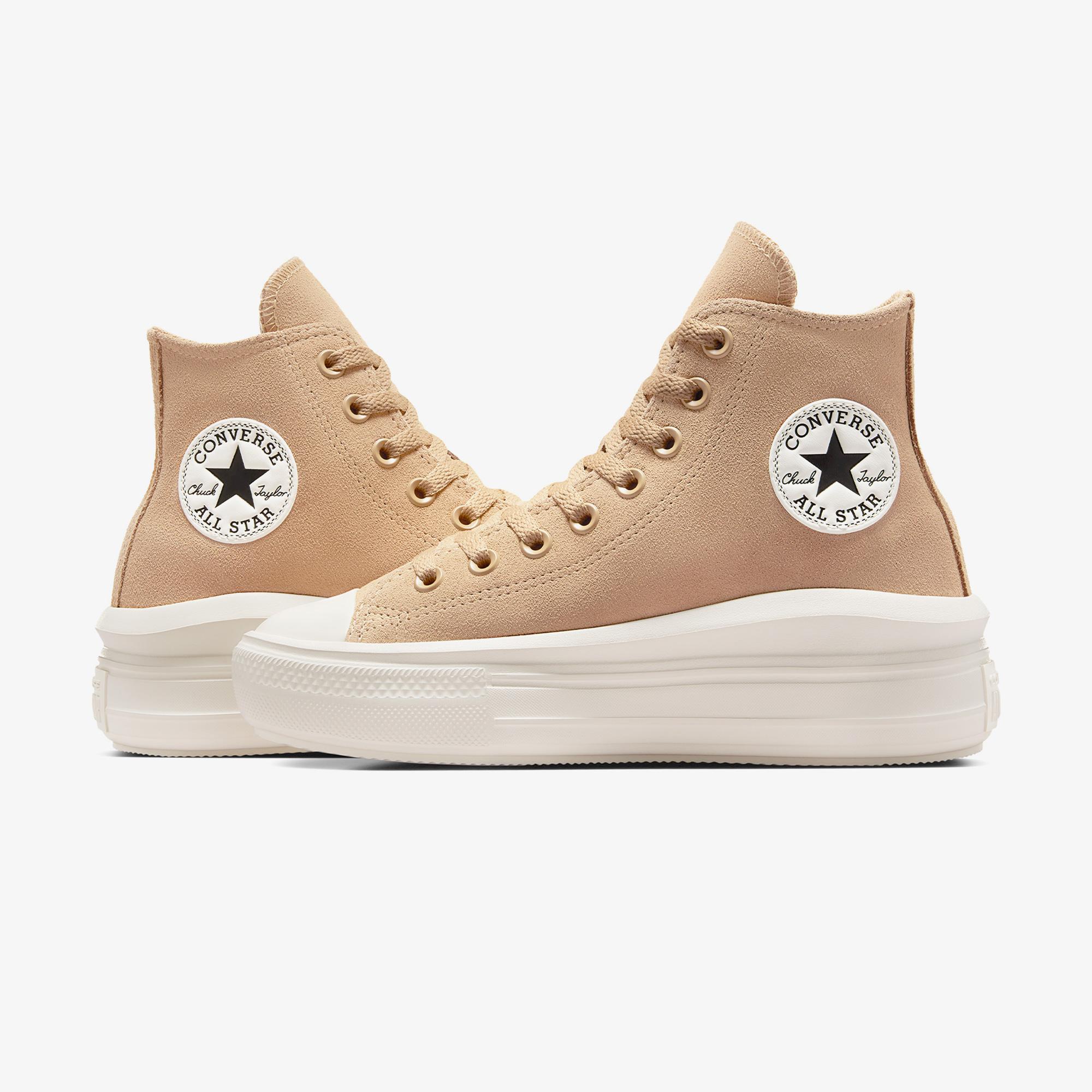 Converse Chuck Taylor All Star Move Platform Kadın Bej Süet Sneaker