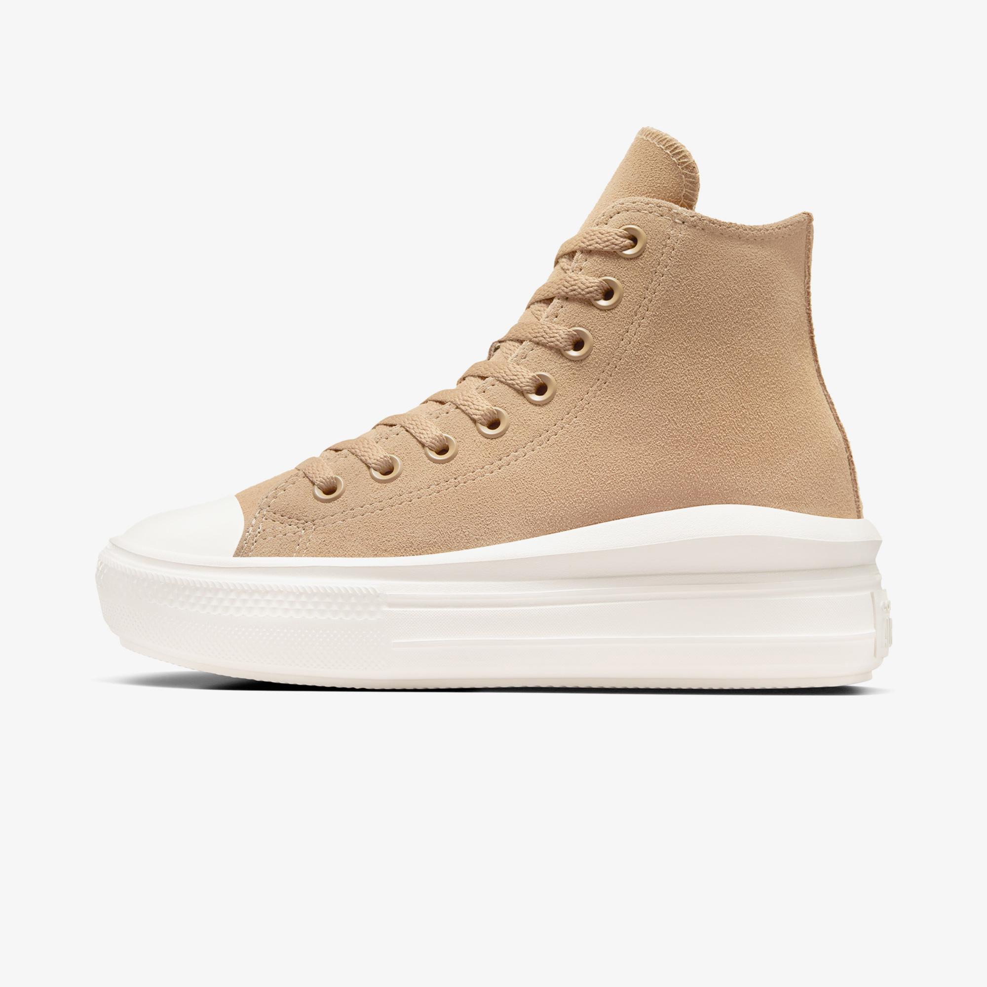 Converse Chuck Taylor All Star Move Platform Kadın Bej Süet Sneaker