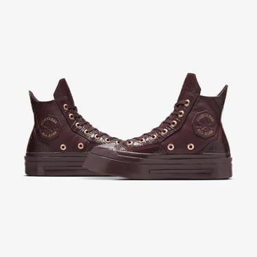  Converse Chuck 70 De Luxe Squared Unisex Bordo Deri Platform Sneaker