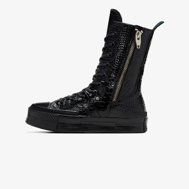  Converse Chuck 70 Plus XHi Unisex Siyah Deri Platform Sneaker