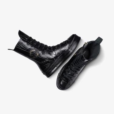 Converse Chuck 70 Plus XHi Unisex Siyah Deri Platform Sneaker