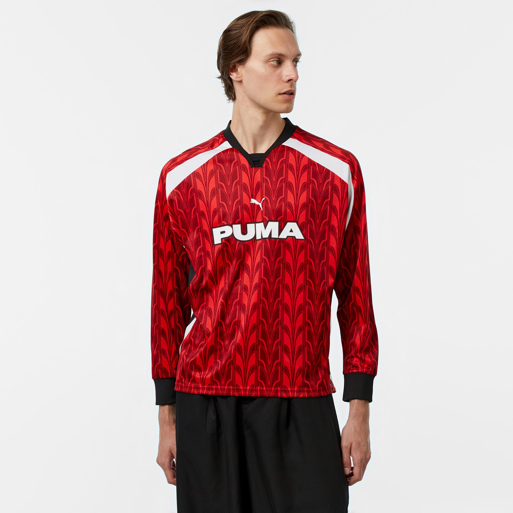 Puma Football Jersey Longsleeve Erkek Kırmızı T-Shirt