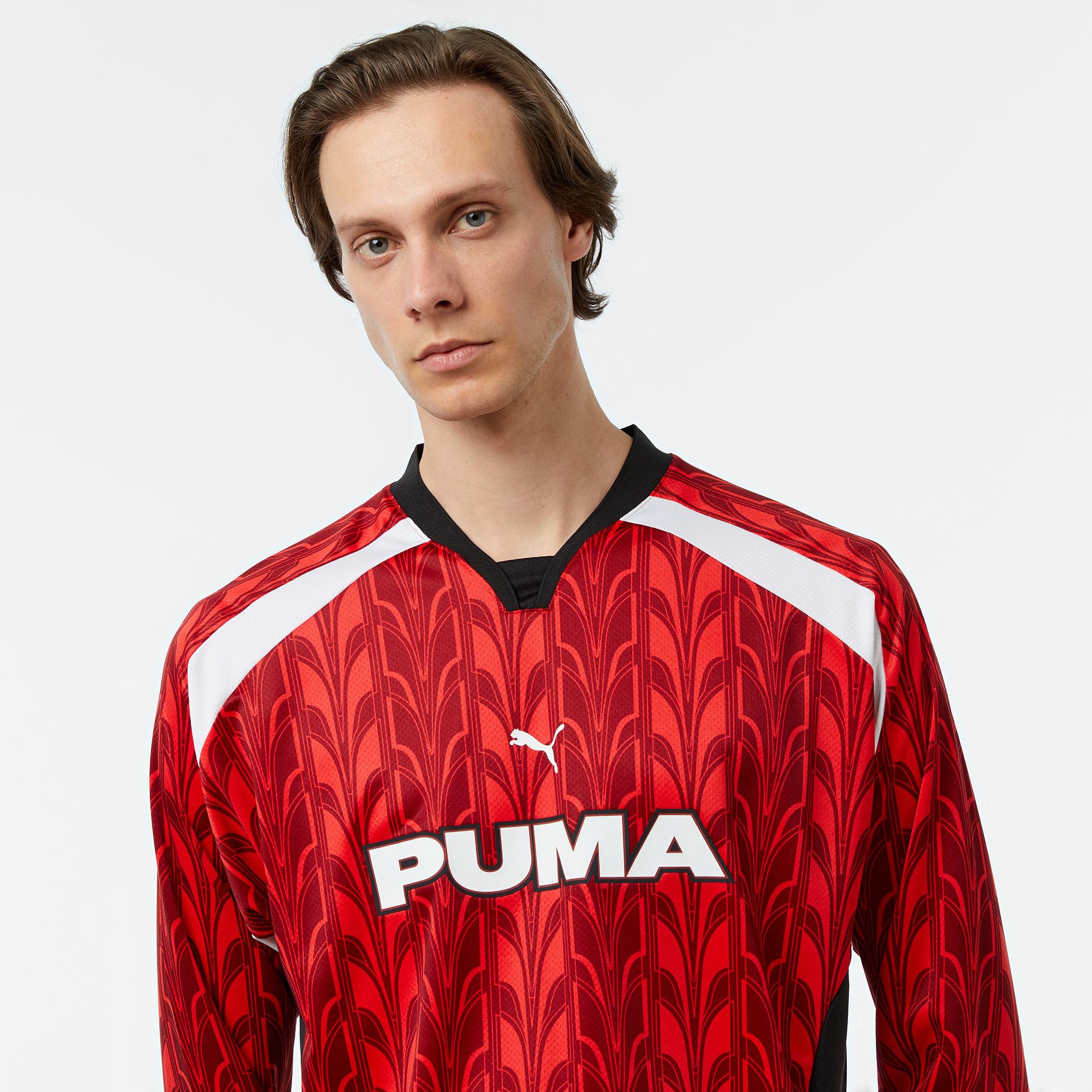 Puma Football Jersey Longsleeve Erkek Kırmızı T-Shirt