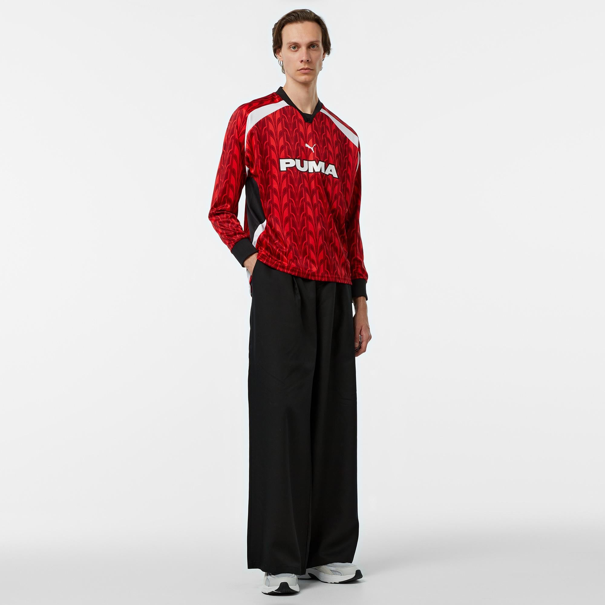 Puma Football Jersey Longsleeve Erkek Kırmızı T-Shirt