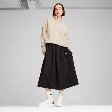  Puma Classics Winterized Half-Zip Kadın Beyaz Sweatshirt