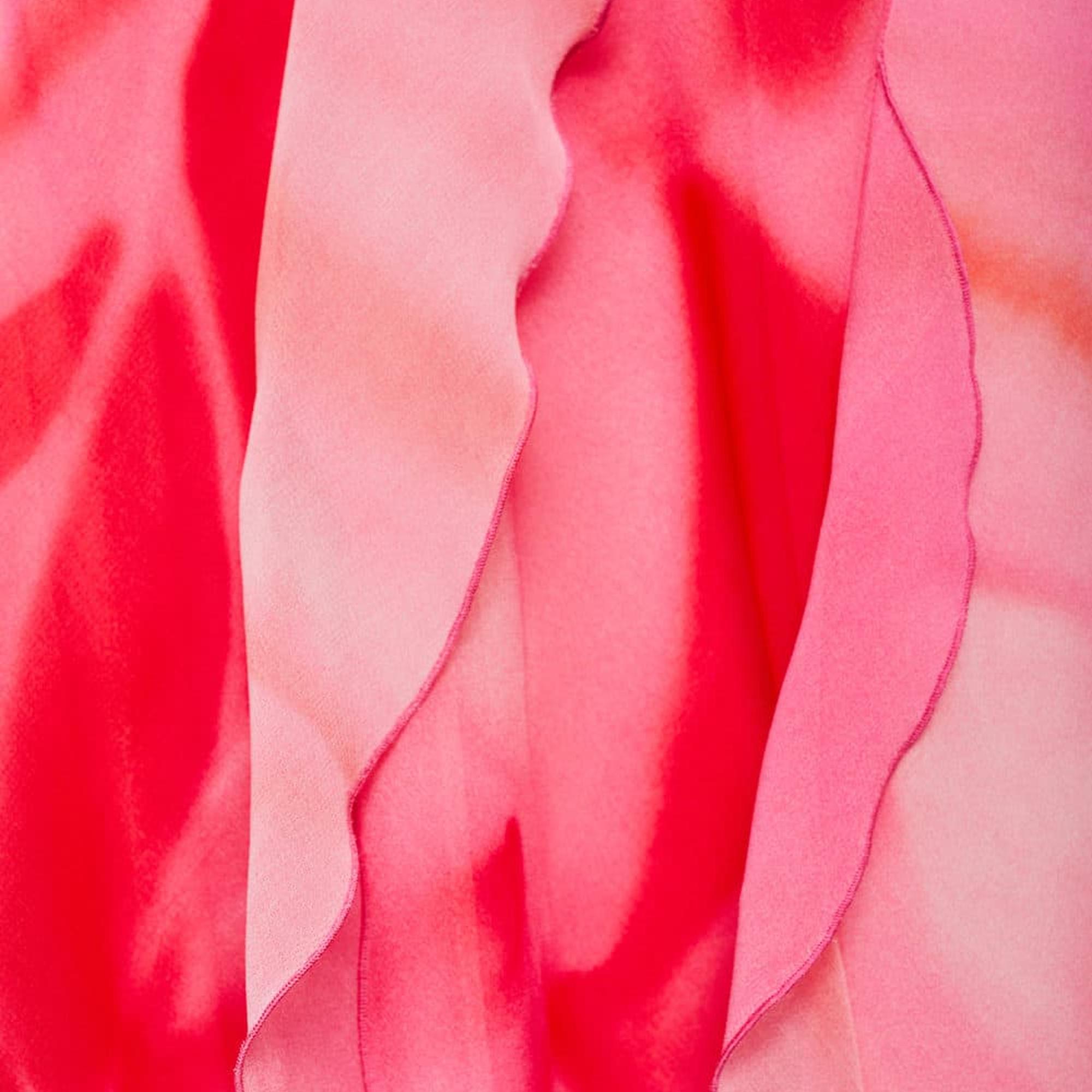 Mango Kadın Yırtmaçlı Fırfırlı Elbise Pembe