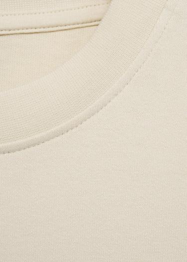  Mango Erkek %100 Oversize Pamuklu Tişört Ekru