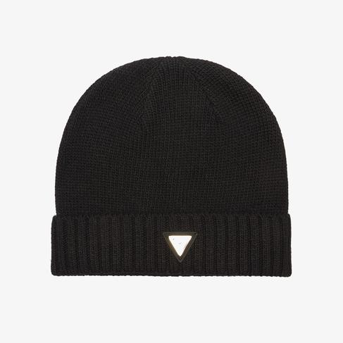  Guess Beanie Sweater 1/13Nm Wool Visce Blend Yarn Kadın Siyah Bere