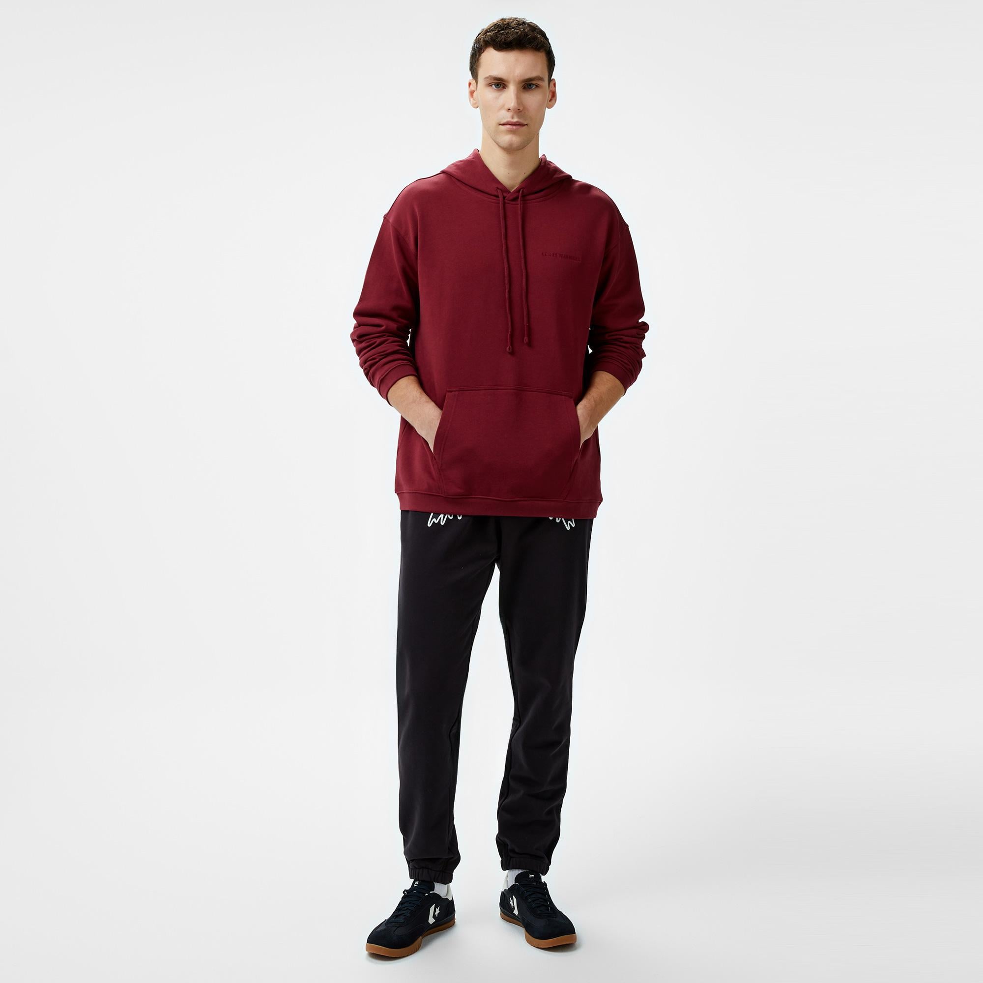 Les Benjamins 301 Erkek Bordo Hoodie