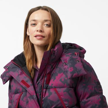  Timberland Howker Recycled Down Printed Puffer Kadın Bordo Ceket