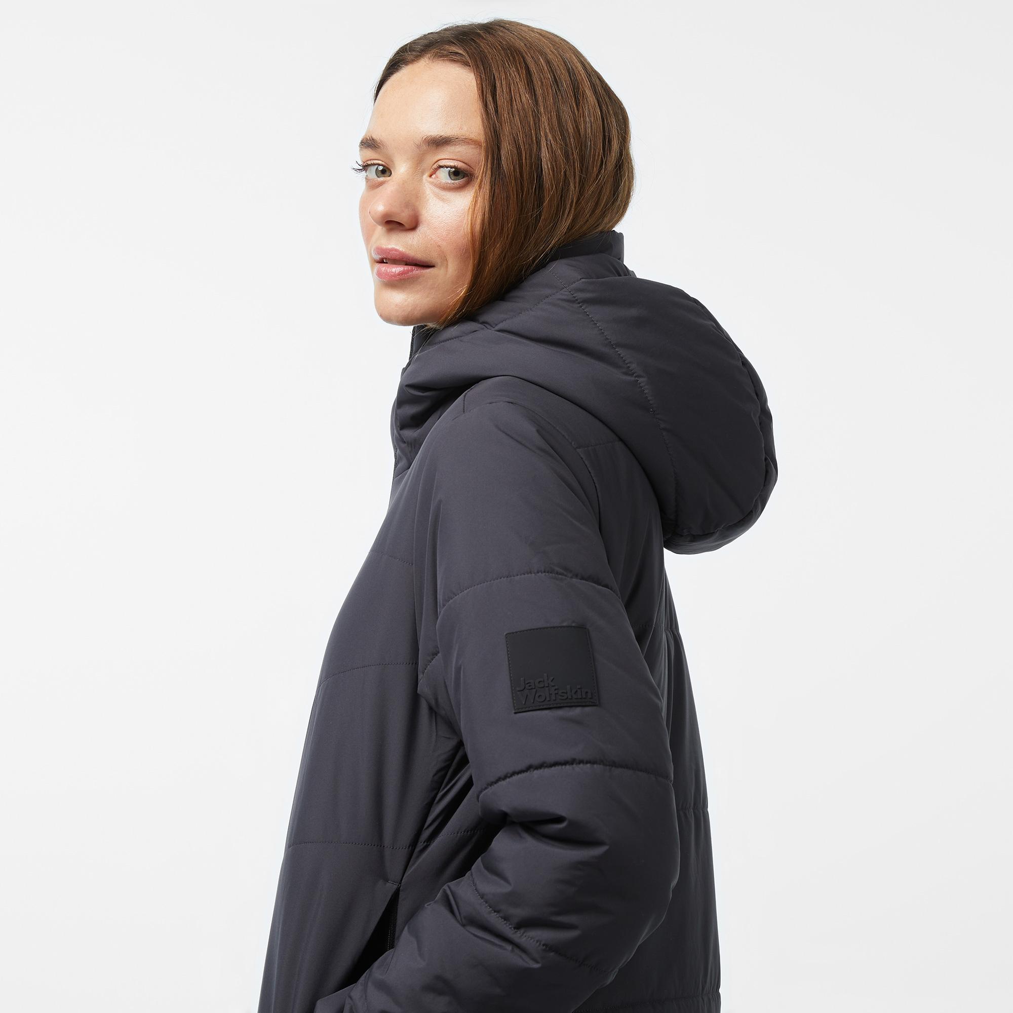 Jack Wolfskin Deutzer Coat Kadın Siyah Outdoor Ceketi