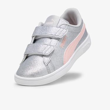  Puma Smash 3.0 Gliz Glam V Çocuk Gri Spor Ayakkabı