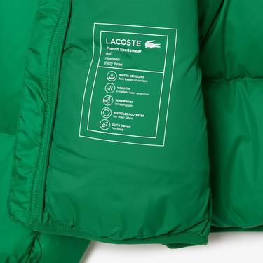  Erkek Relaxed Fit Kapüşonlu Yeşil Şişme Mont